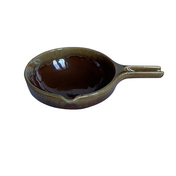 Rubel Brown Drip Glaze Handled Rustic Stoneware Pour Spout Serving Dish 2013 - Picture 5 of 10